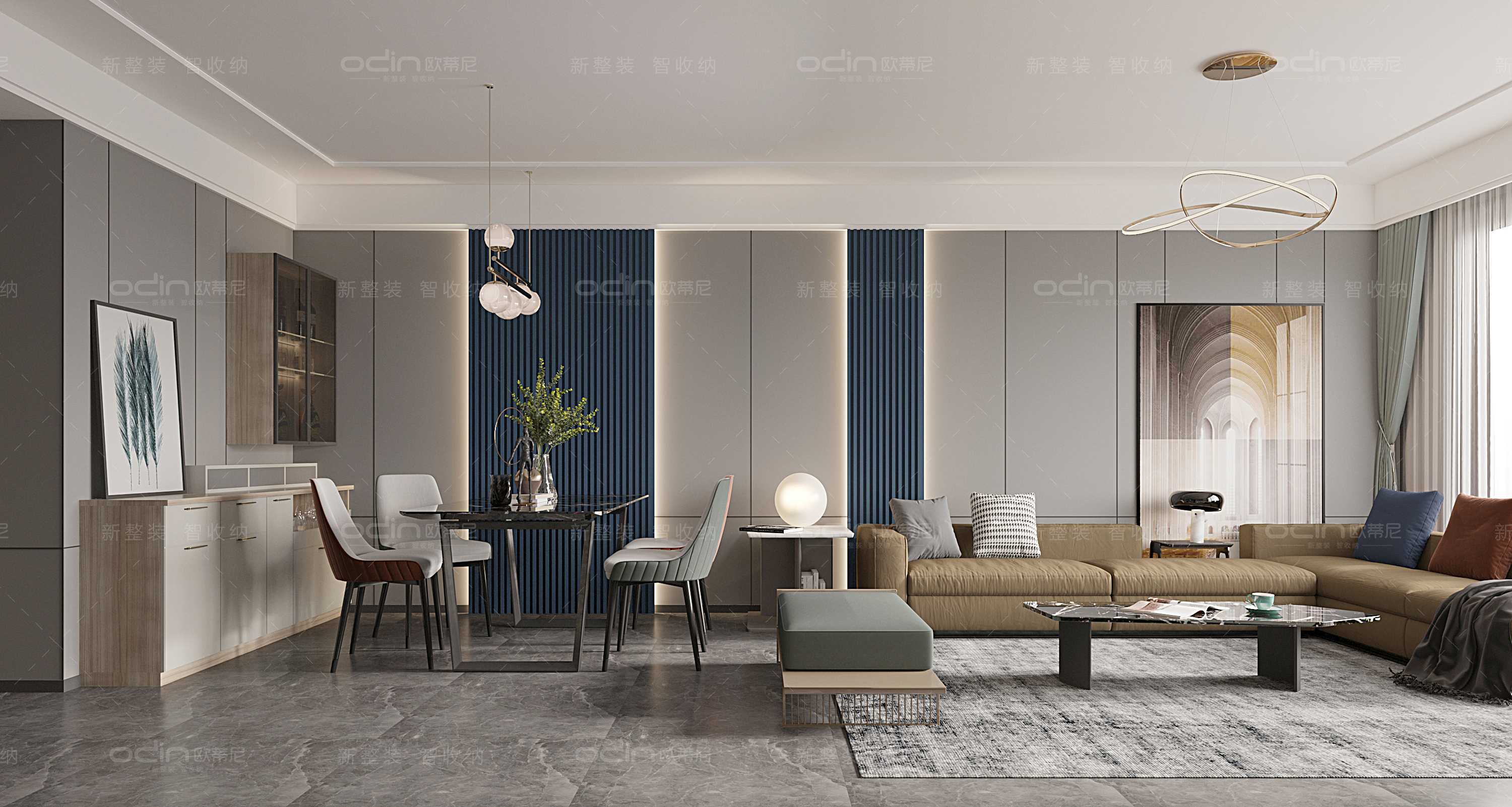 寇時尚現(xiàn)代裝修風(fēng)格全屋定制沙發(fā)背景8